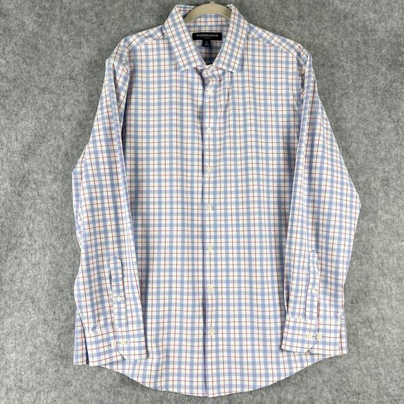 Mizzen Main Leeward Shirt Mens XL Plaid Trim Fit Button Up Performance Career - Picture 1 of 13